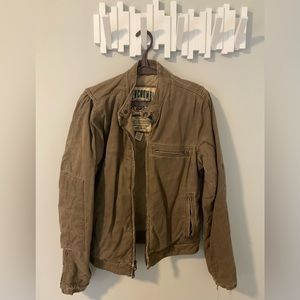 Vintage Abercrombie Men’s L Distressed Motorcycle Jacket